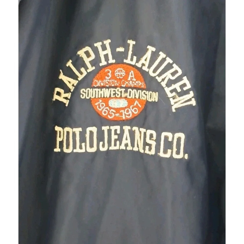 Polo Ralph Lauren Men's XL Windbreaker Jacket Navy‎ Blue Striped Sleeved
